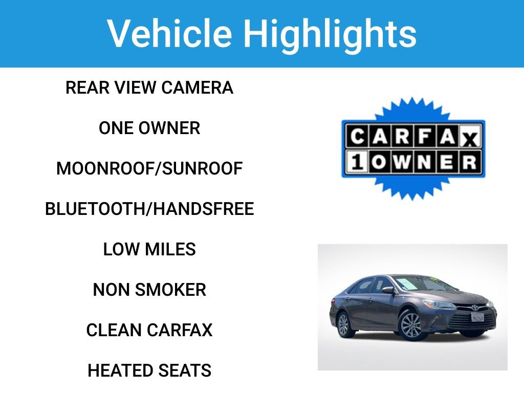 Used 2015 Toyota Camry XLE w/ Moonroof Package FWD image 4