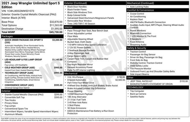 Used 2021 Jeep Wrangler Unlimited Sport image 5