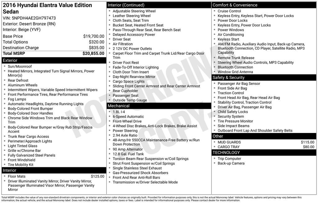 Used 2016 Hyundai Elantra Value Edition FWD image 6