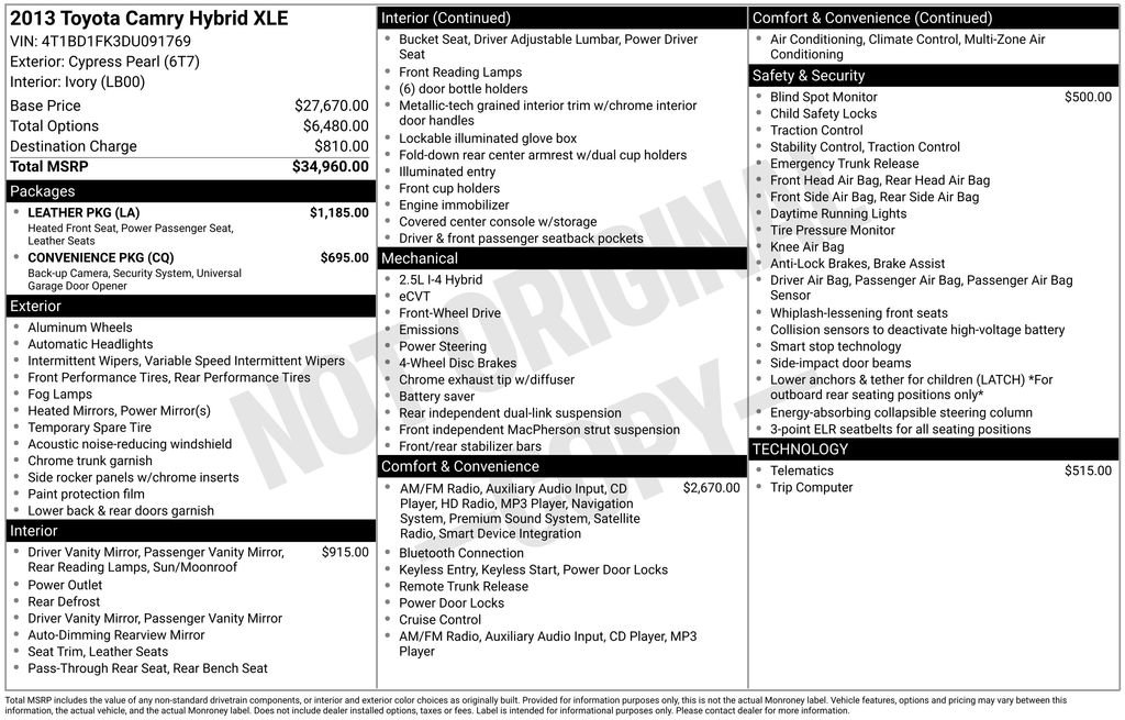 Used 2013 Toyota Camry XLE w/ Leather Pkg image 37