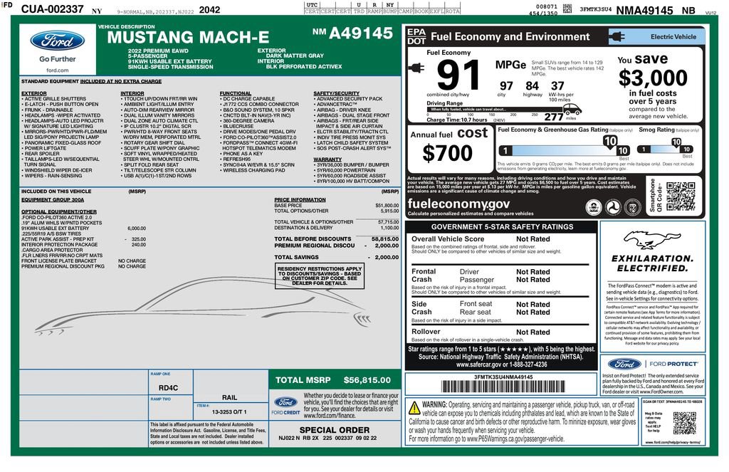 Used 2022 Ford Mustang Mach-E Premium AWD/4WD image 7