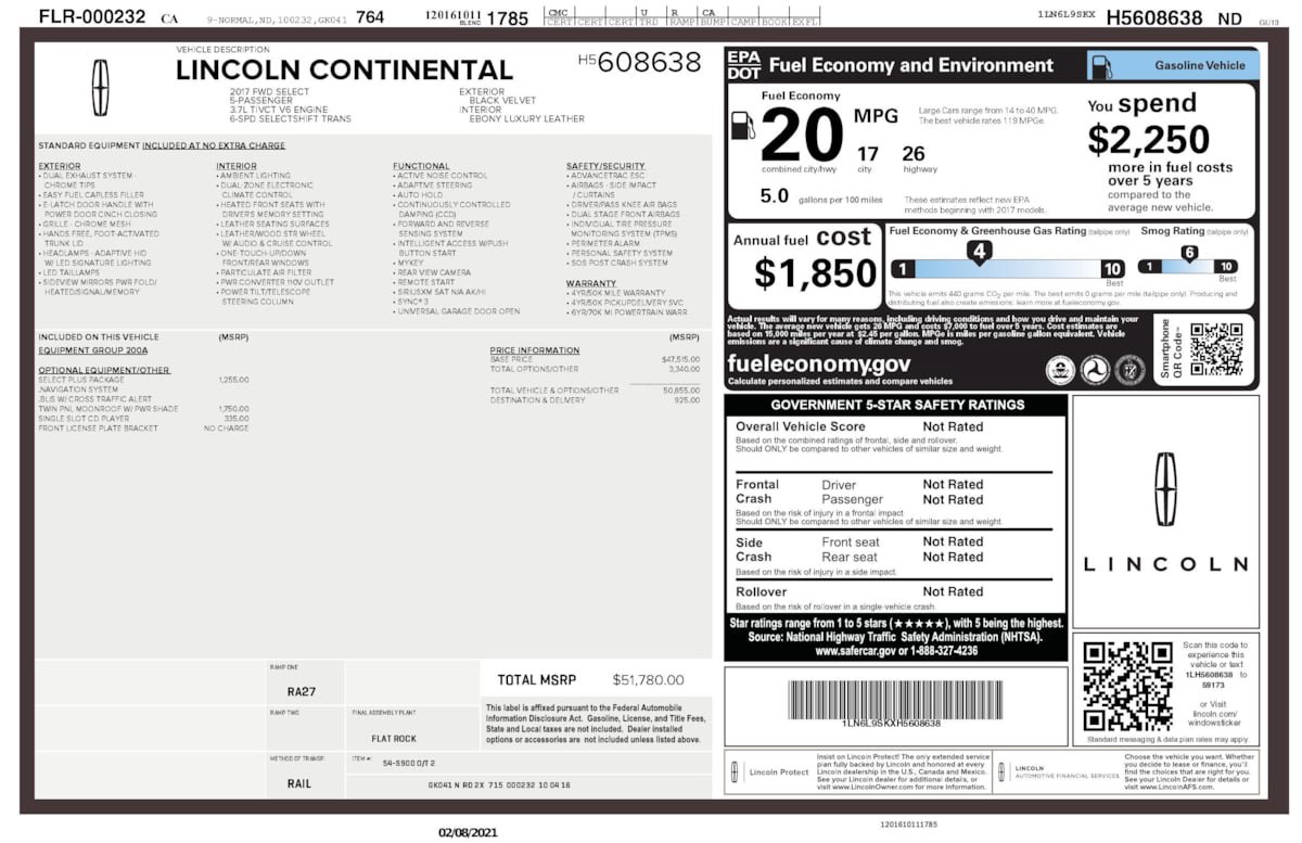Used 2017 Lincoln Continental Select FWD image 19