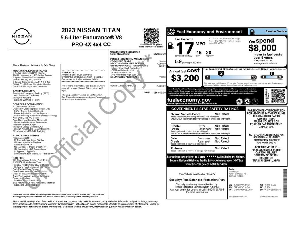 Used 2023 Nissan Titan PRO-4X w/ Off Road Protection Package AWD/4WD image 4
