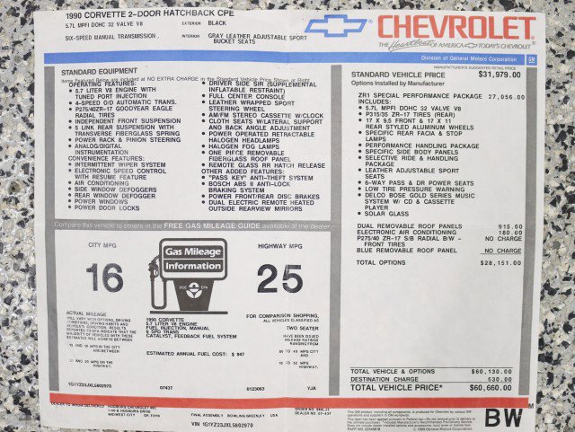 Used 1990 Chevrolet Corvette ZR-1 image 2