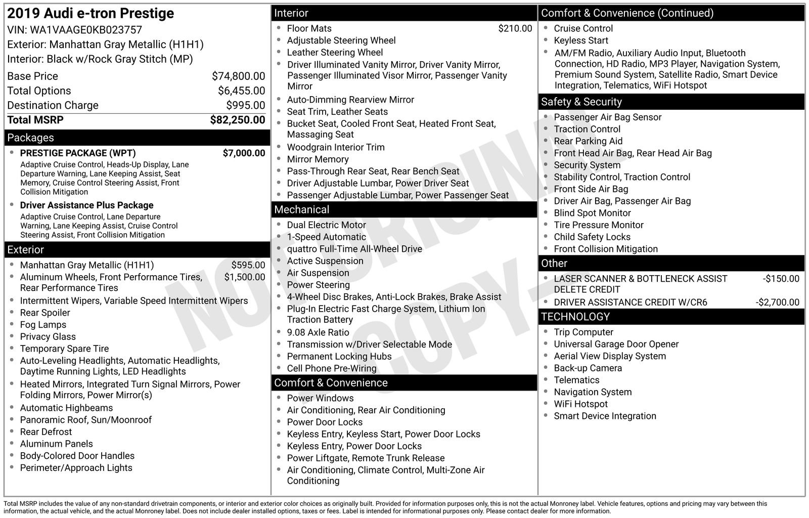 Used 2019 Audi e-tron Prestige w/ Prestige Package image 6