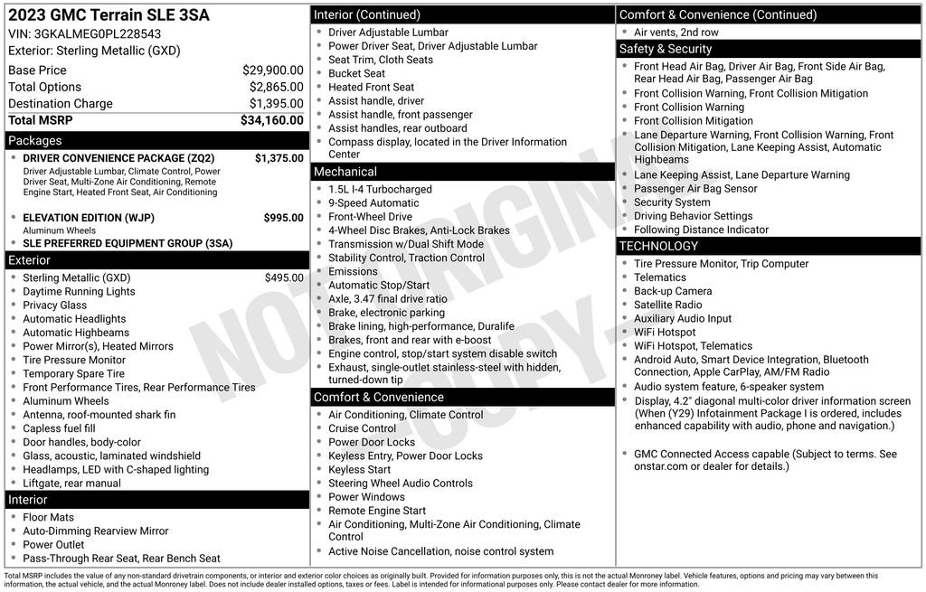 Used 2023 GMC Terrain SLE w/ Driver Convenience Package FWD image 32