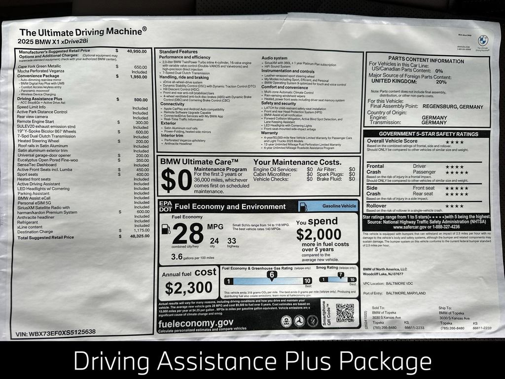 Certified 2025 BMW X1 xDrive28i w/ Convenience Package AWD/4WD image 12