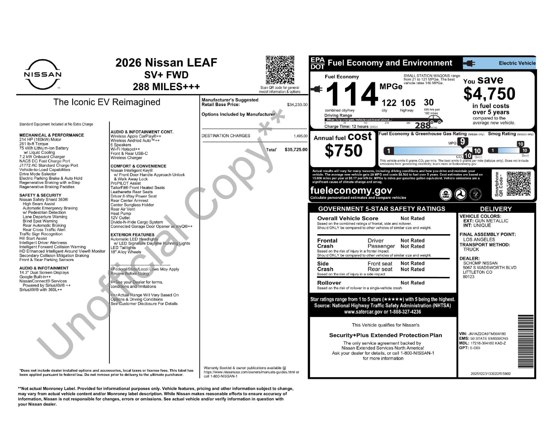 New 2026 Nissan Leaf SV+ FWD image 11