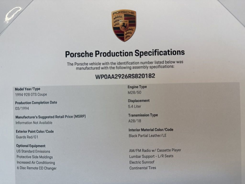 Used 1994 Porsche 928 GTS RWD image 15