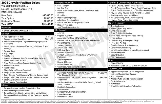 New 2025 Chrysler Pacifica Select AWD/4WD image 32