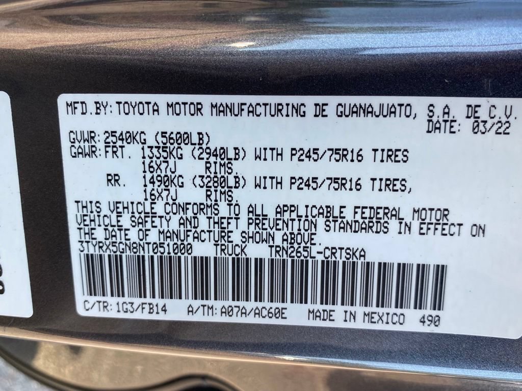 Used 2022 Toyota Tacoma SR w/ SX Package RWD image 19