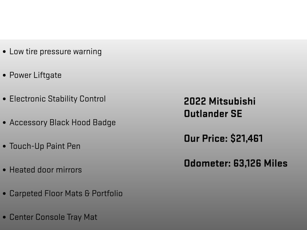 Used 2022 Mitsubishi Outlander SE image 24