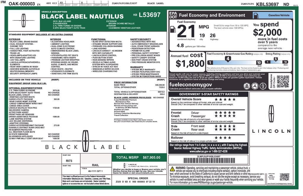 Used 2019 Lincoln Nautilus Black Label AWD/4WD image 36