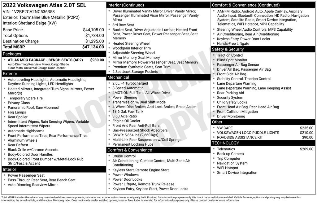 Used 2022 Volkswagen Atlas SEL image 40