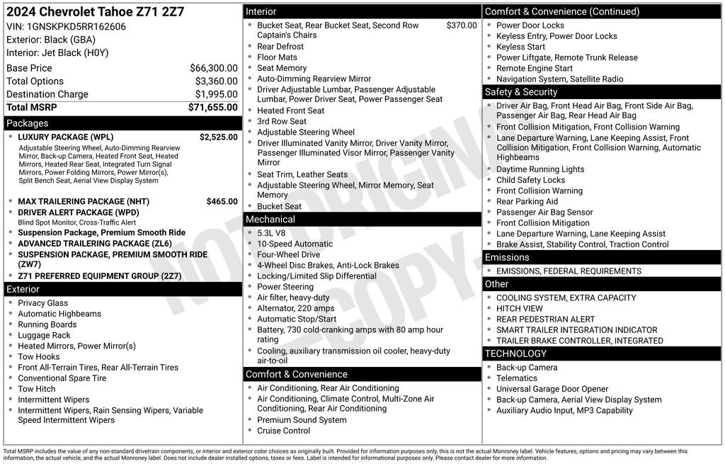 Used 2024 Chevrolet Tahoe Z71 w/ Luxury Package image 6