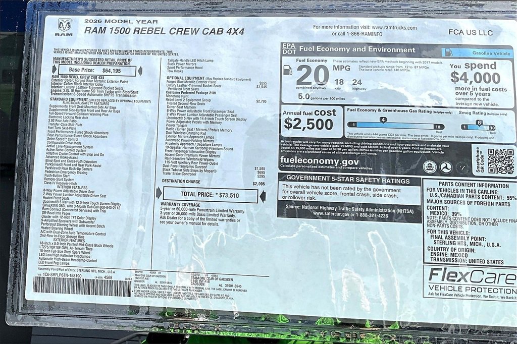 New 2026 RAM 1500 Rebel w/ Rebel Level 2 Equipment Group image 38