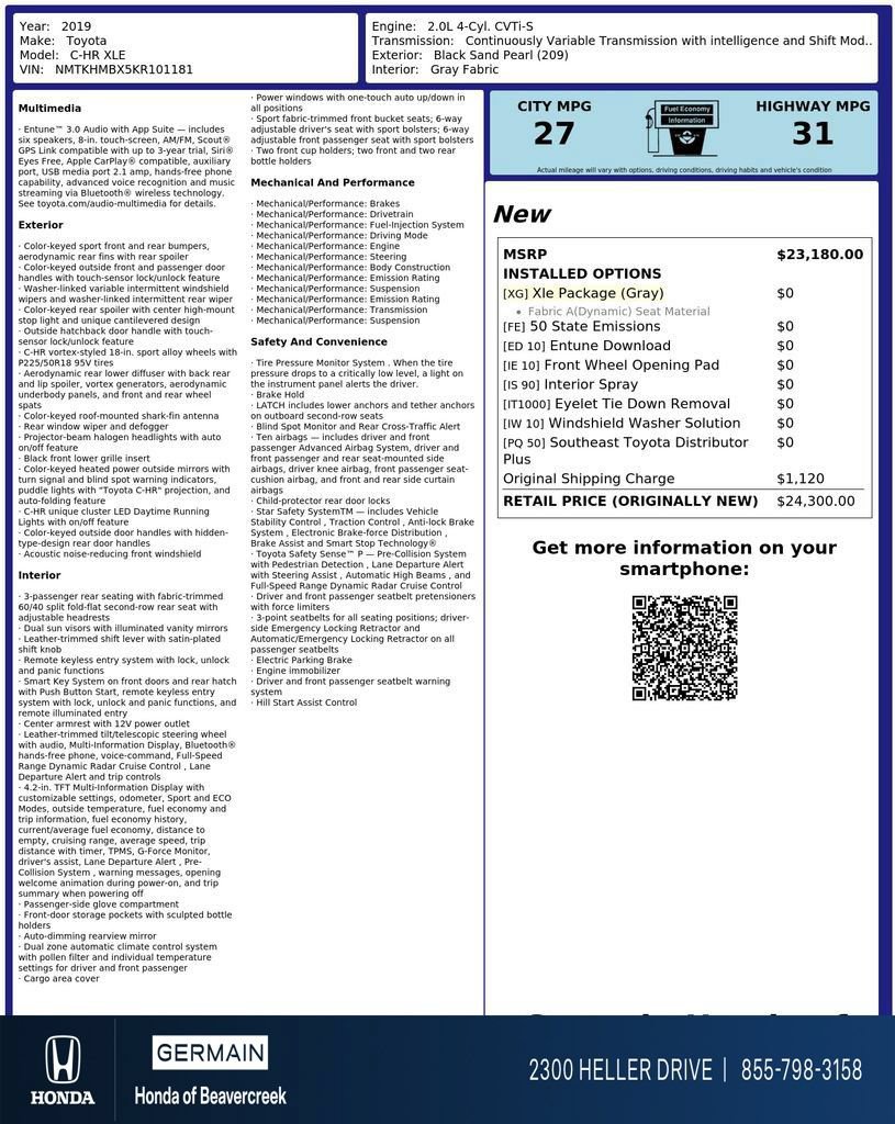 Used 2019 Toyota C-HR XLE FWD image 31