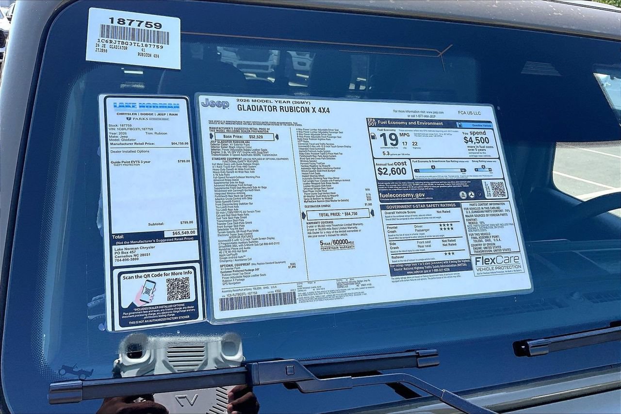 New 2026 Jeep Gladiator Rubicon AWD/4WD image 38