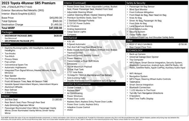Used 2023 Toyota 4Runner SR5 Premium w/ Moonroof Package AWD/4WD image 26
