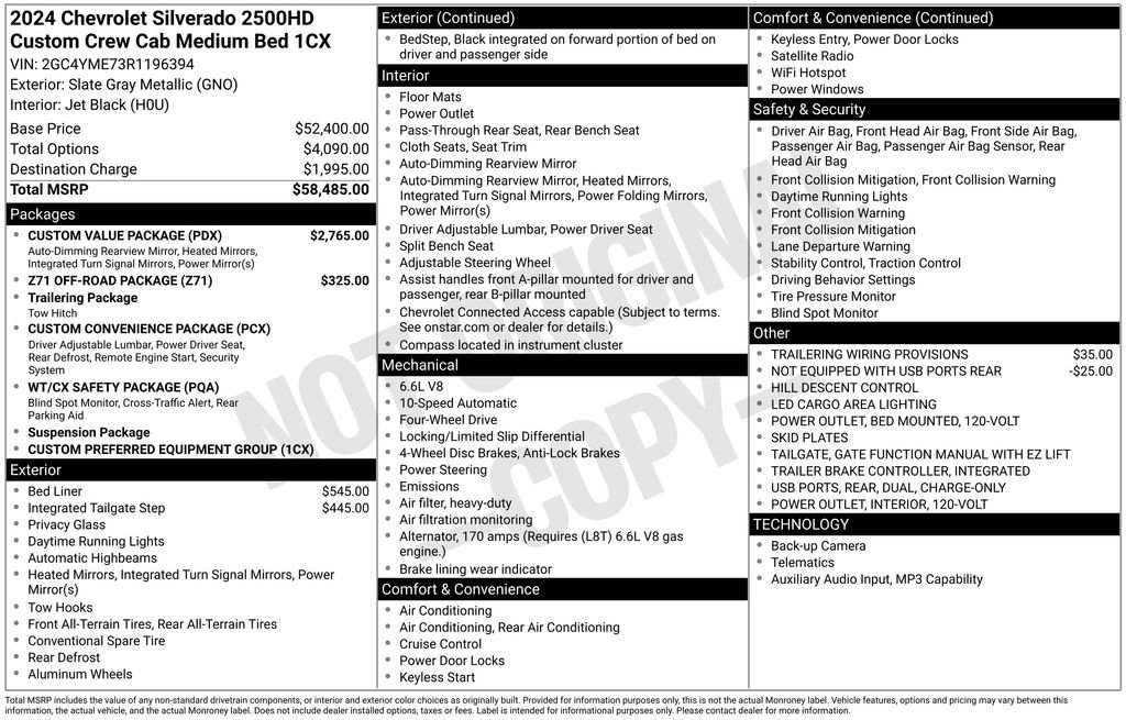Certified 2024 Chevrolet Silverado 2500 Custom w/ Custom Value Package AWD/4WD image 3