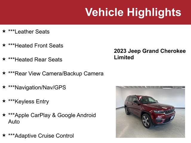 Used 2023 Jeep Grand Cherokee Limited w/ Trailer Tow Prep Group (B) image 2