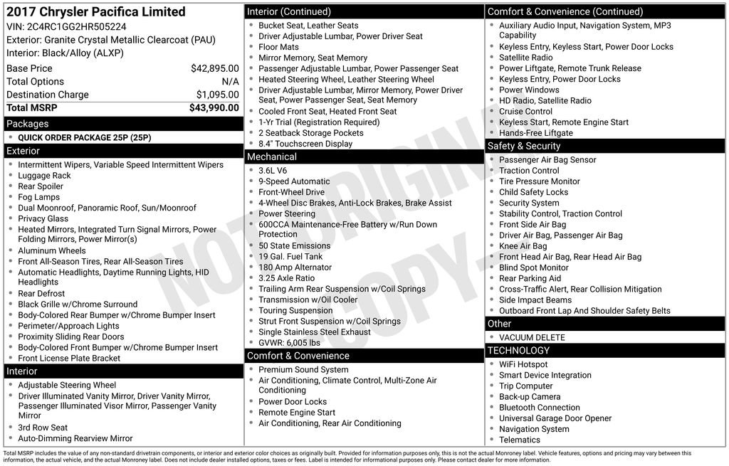 Used 2017 Chrysler Pacifica Limited image 28