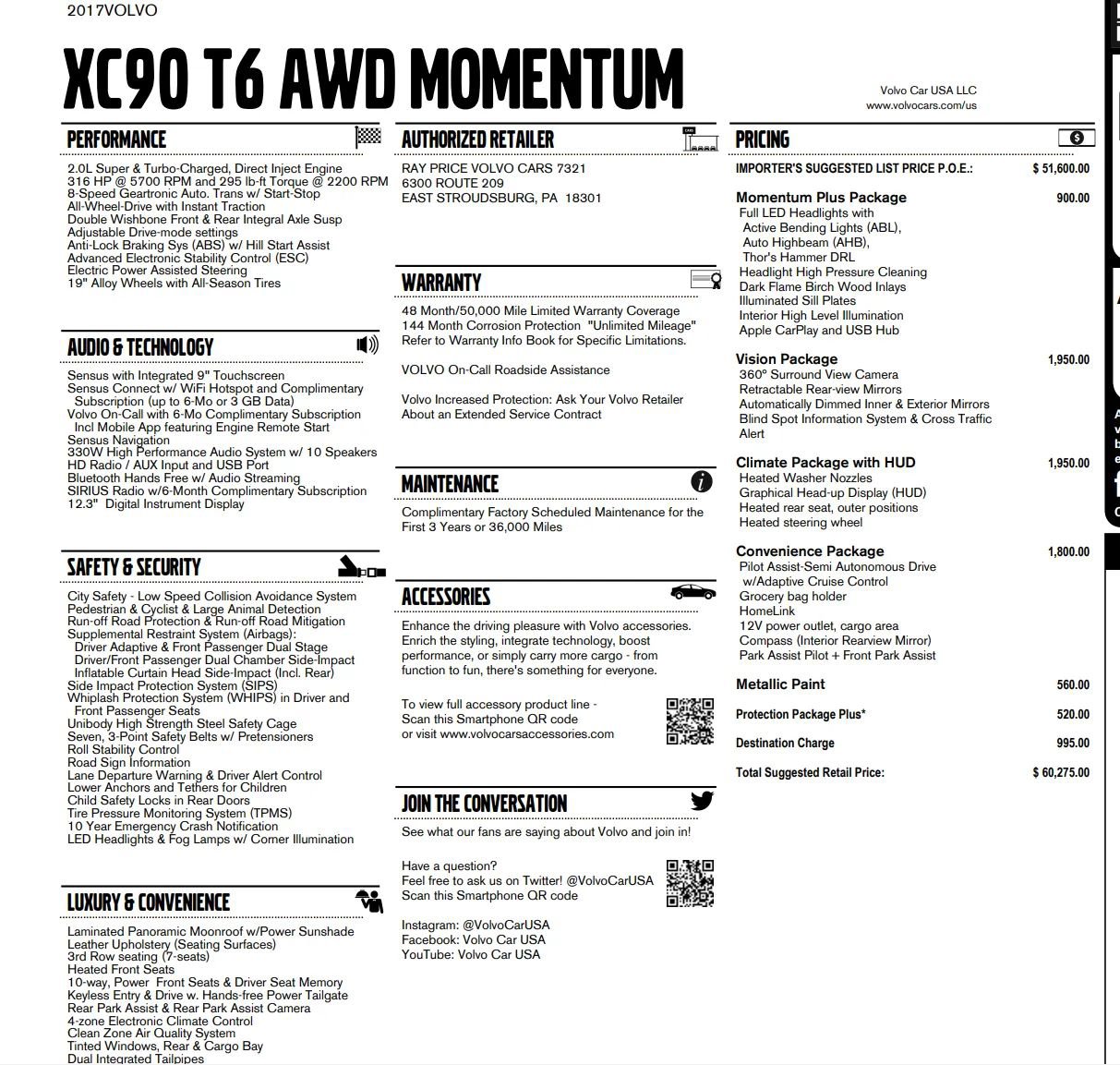 Used 2017 Volvo XC90 T6 Momentum w/ Vision Package image 2