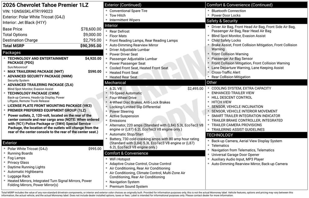 New 2026 Chevrolet Tahoe Premier image 6