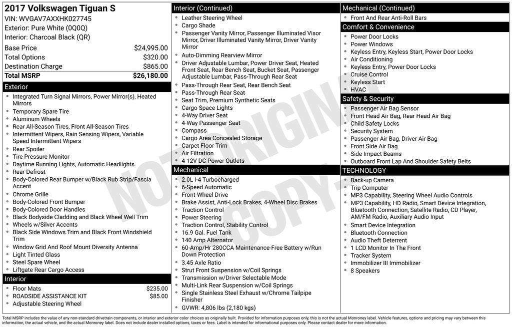 Used 2017 Volkswagen Tiguan S image 28
