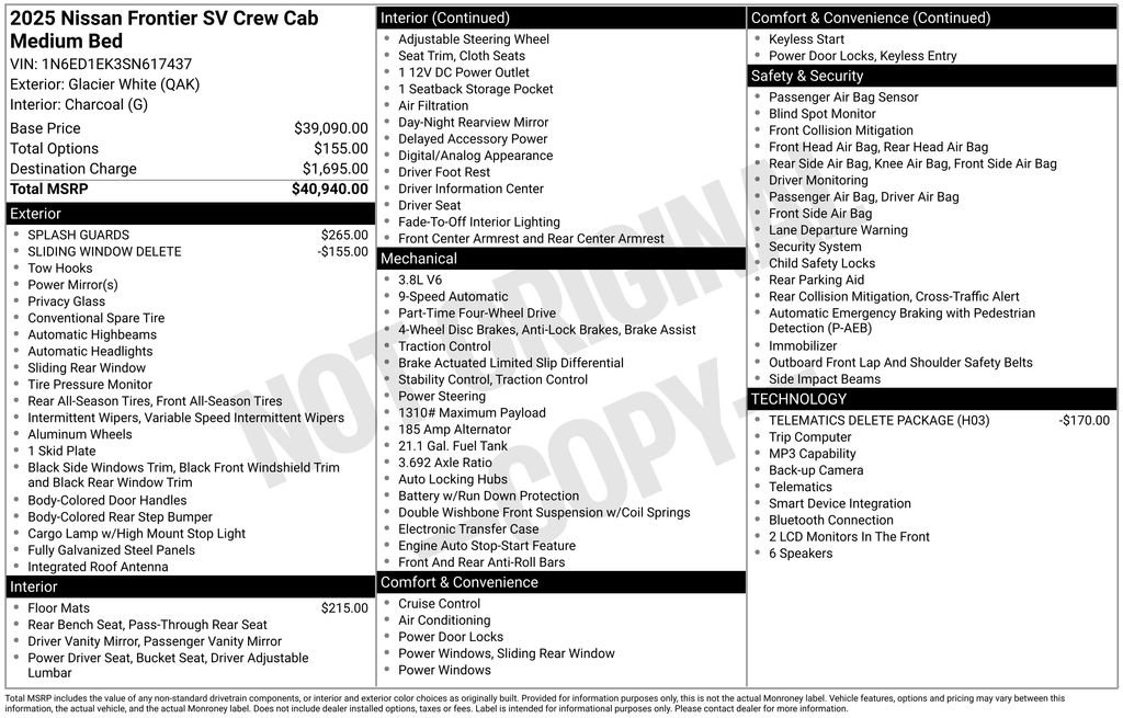 Certified 2025 Nissan Frontier SV AWD/4WD image 7