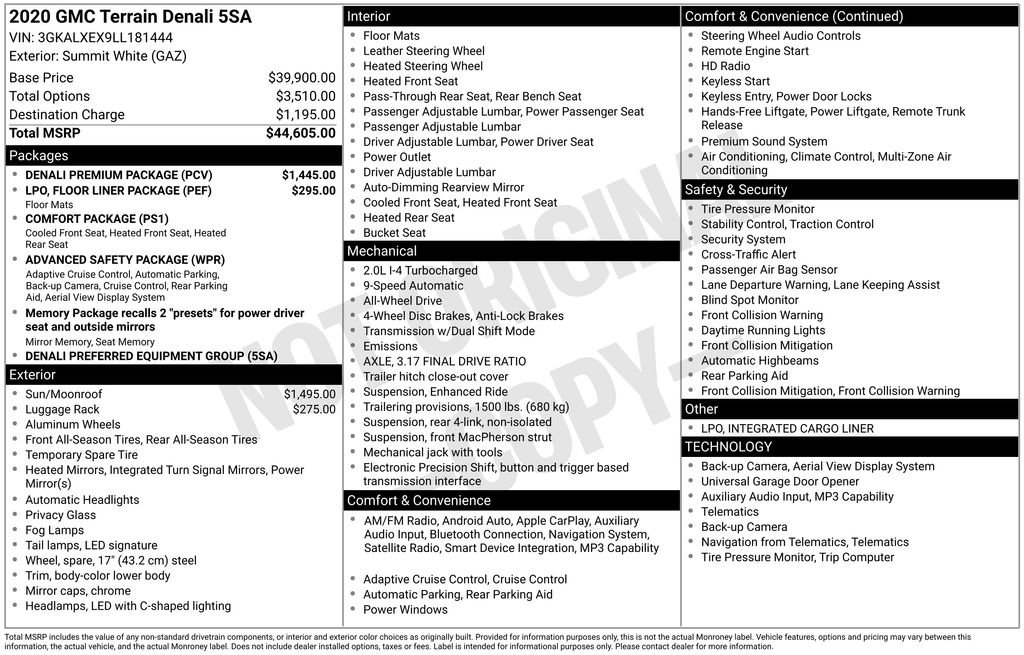 Used 2020 GMC Terrain Denali w/ Denali Premium Package image 39