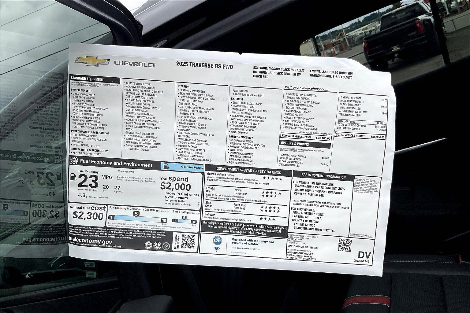 New 2025 Chevrolet Traverse RS w/ LPO, Floor Liner Package image 14