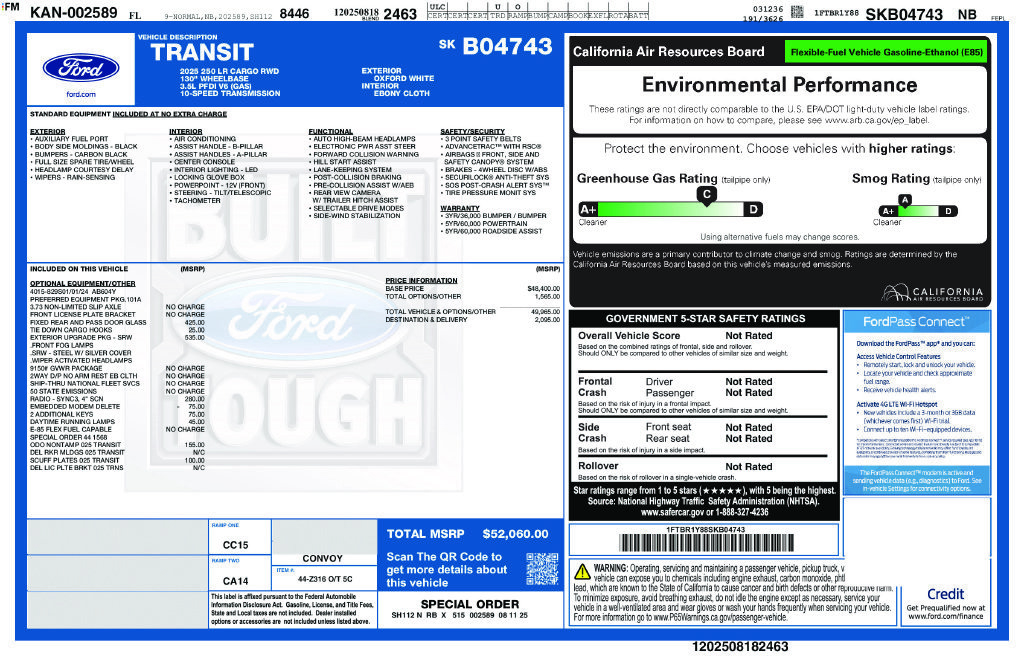 Used 2025 Ford Transit 250 Low Roof w/ Exterior Upgrade Package RWD image 5