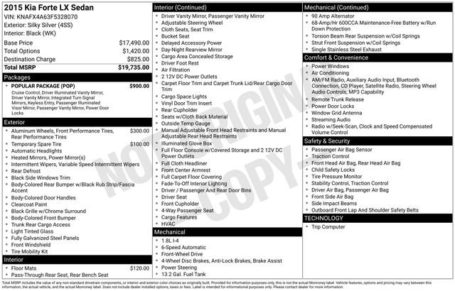 Used 2015 Kia Forte LX w/ Popular Package image 12