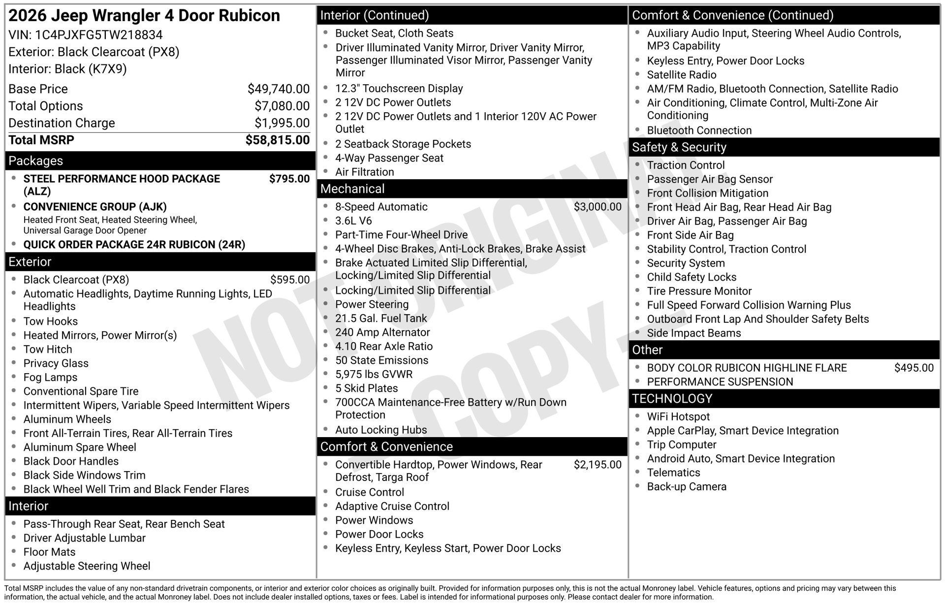 New 2026 Jeep Wrangler Unlimited Rubicon AWD/4WD image 46