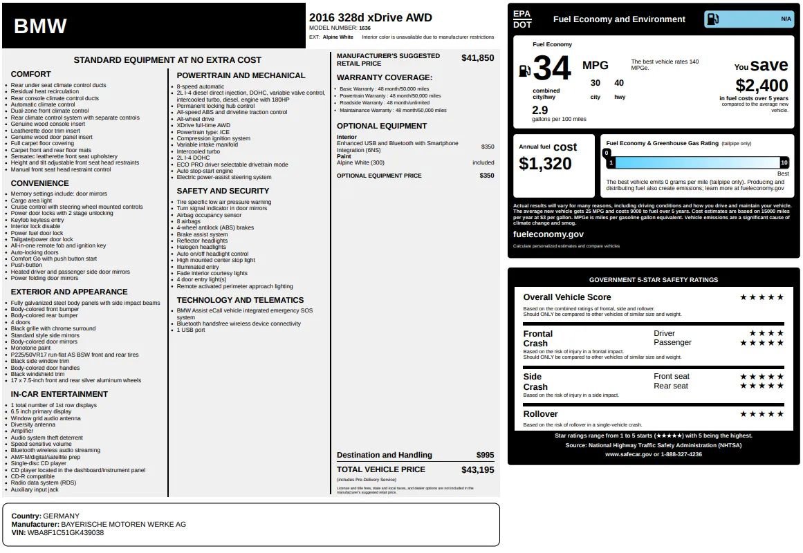 Used 2016 BMW 328d xDrive Sedan image 60