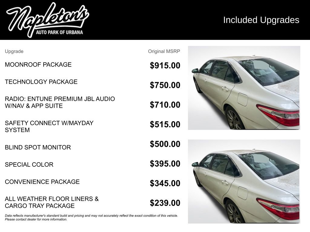 Used 2017 Toyota Camry XLE w/ Moonroof Package FWD image 9