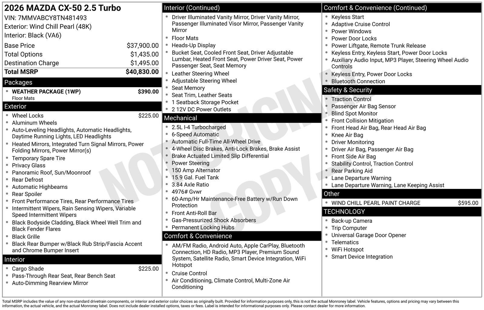 New 2026 MAZDA CX-50 AWD 2.5 S w/ Weather Package image 23