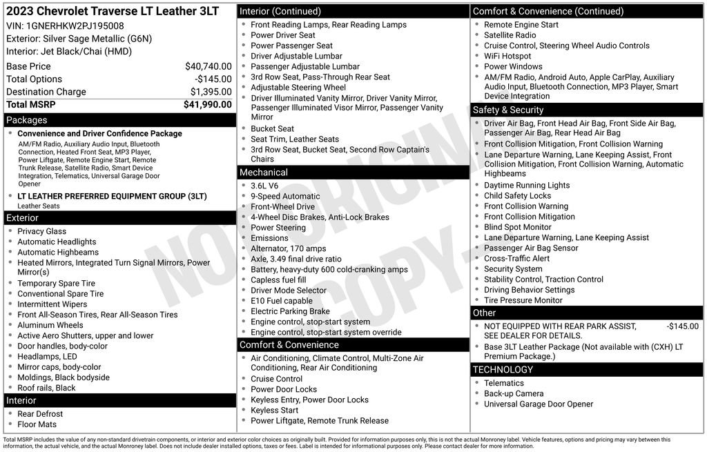 Certified 2023 Chevrolet Traverse LT FWD image 32