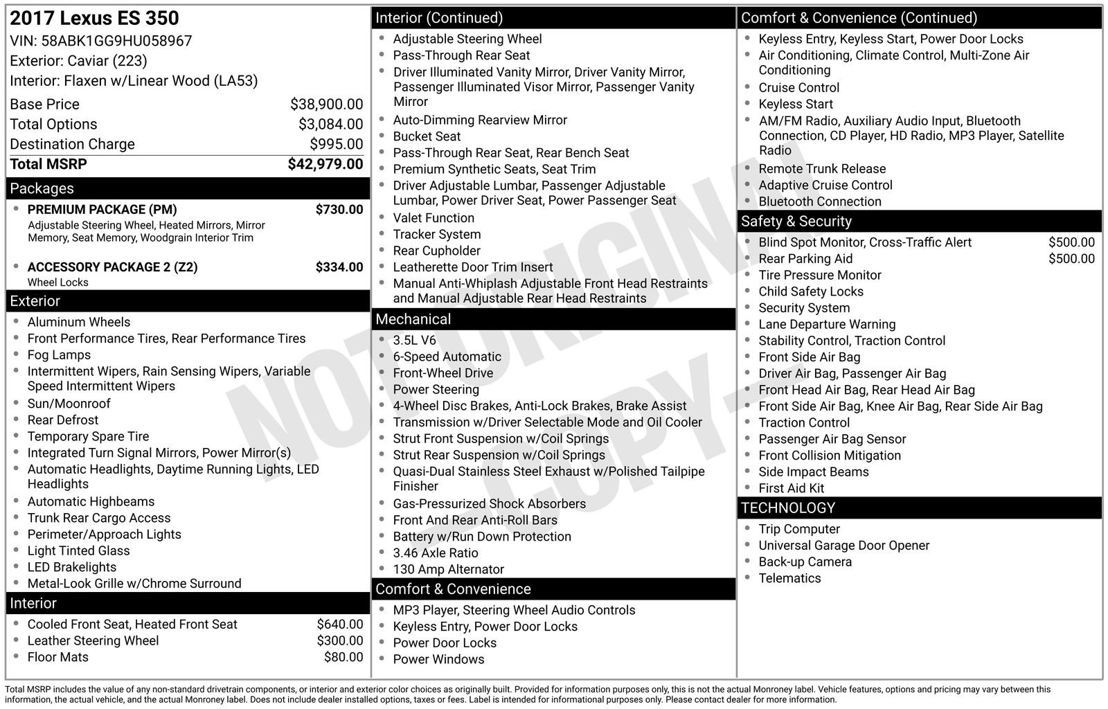 Used 2017 Lexus ES 350 w/ Premium Package image 3