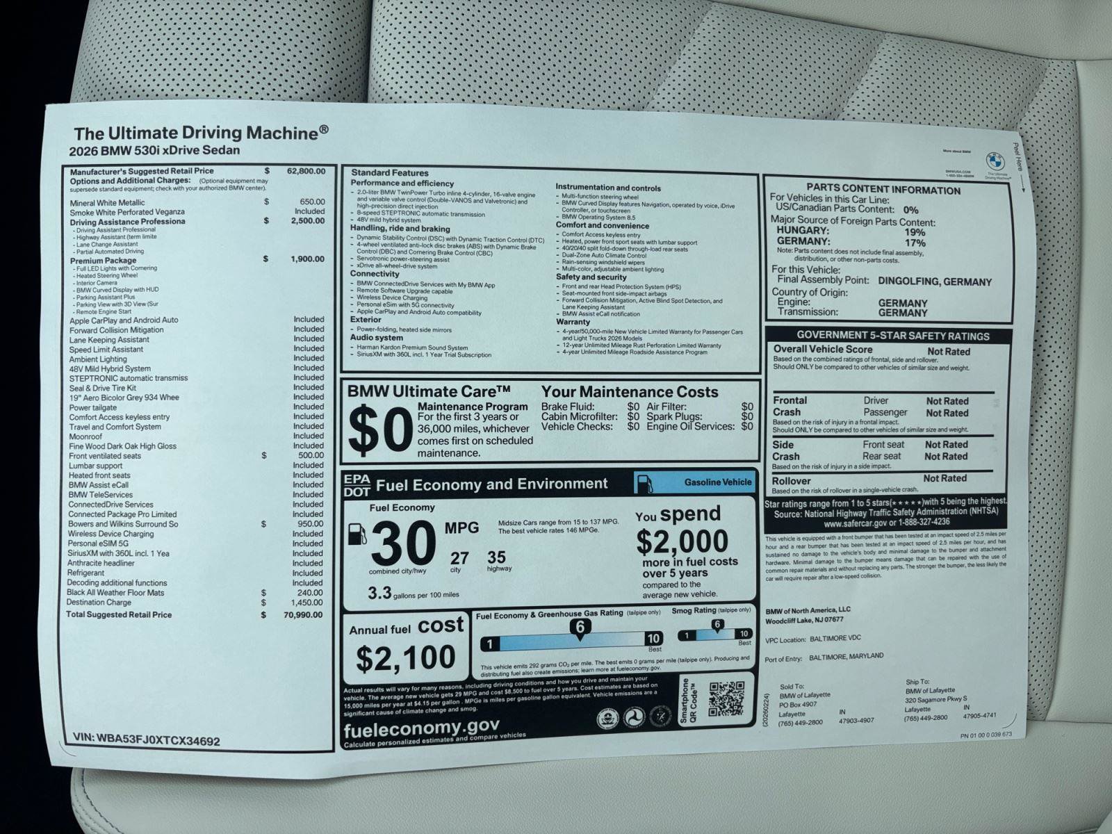New 2026 BMW 530i xDrive AWD/4WD image 30