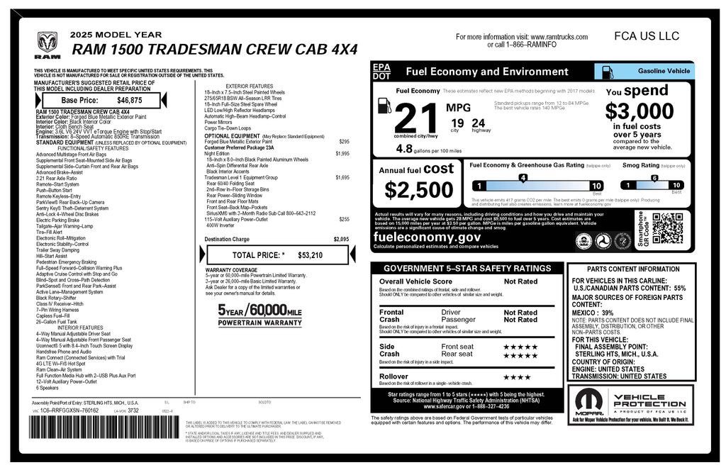 Used 2025 RAM 1500 Tradesman w/ Night Edition AWD/4WD image 2