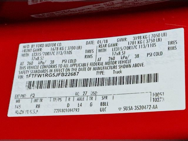 Certified 2018 Ford F150 Raptor w/ Equipment Group 802A Luxury image 23