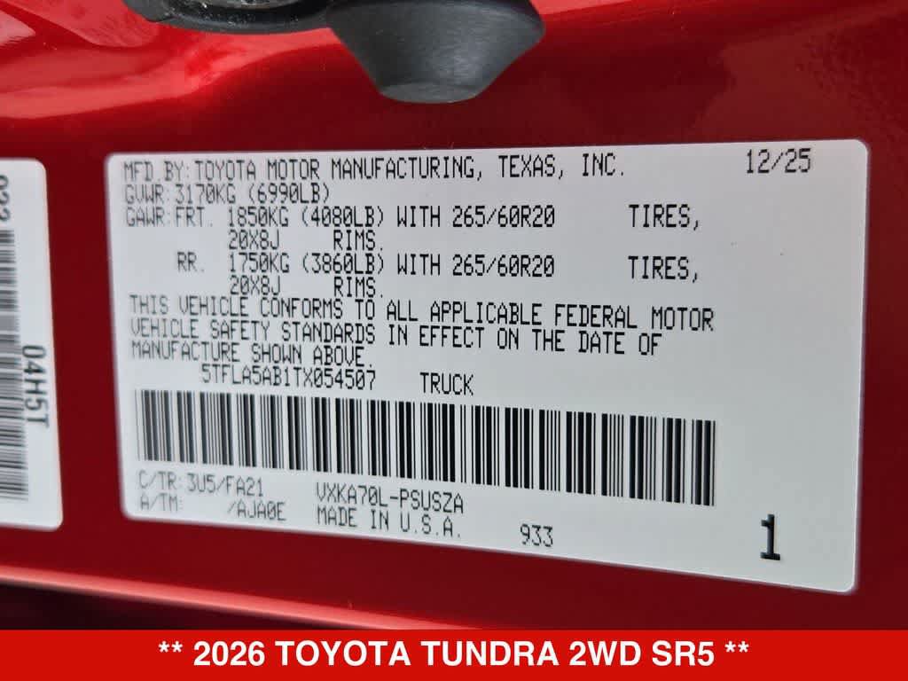 Used 2026 Toyota Tundra SR5 w/ SX Package RWD image 34