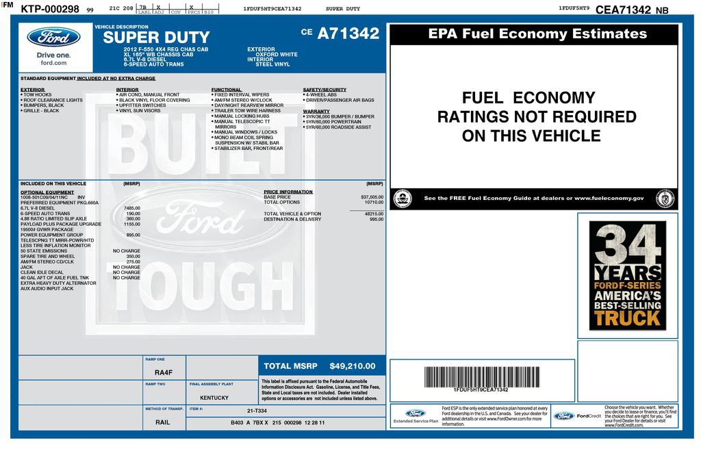 Used 2012 Ford F550 4x4 Regular Cab Super Duty w/ Payload Upgrade Pkg image 15