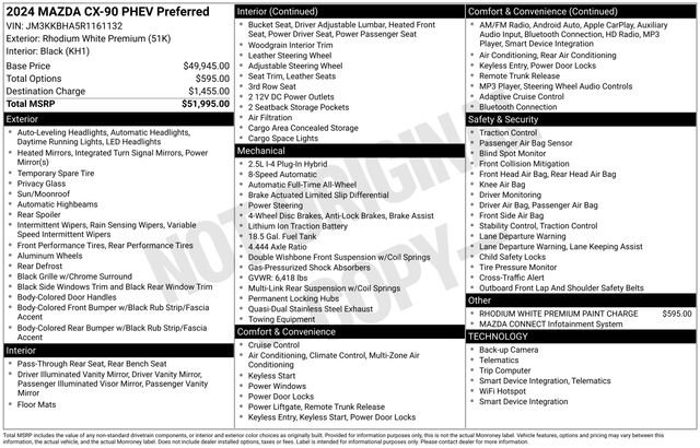Certified 2024 MAZDA CX-90 Plug-In Hybrid w/ Preferred image 6