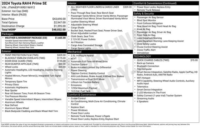 Certified 2024 Toyota RAV4 SE w/ Weather & Moonroof Package AWD/4WD image 36