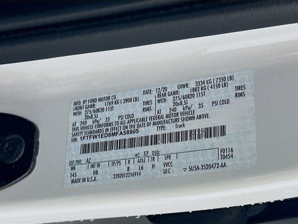 Used 2021 Ford F150 Lariat w/ Equipment Group 502A High image 32