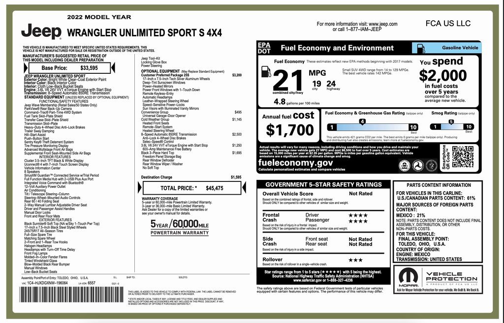 Certified 2022 Jeep Wrangler Unlimited Sport image 2