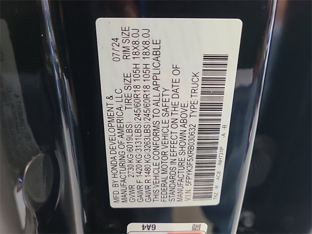 Certified 2024 Honda Ridgeline RTL image 45